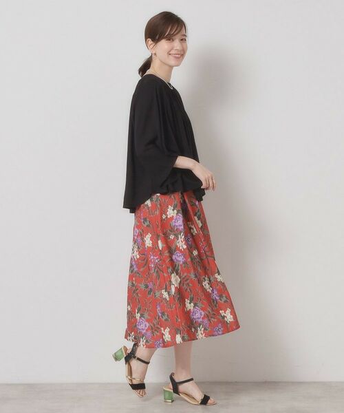 ITS'DEMO / イッツデモ スカート | 【清涼感／ウエストゴム／手洗い可】花柄麻調スカート | 詳細7