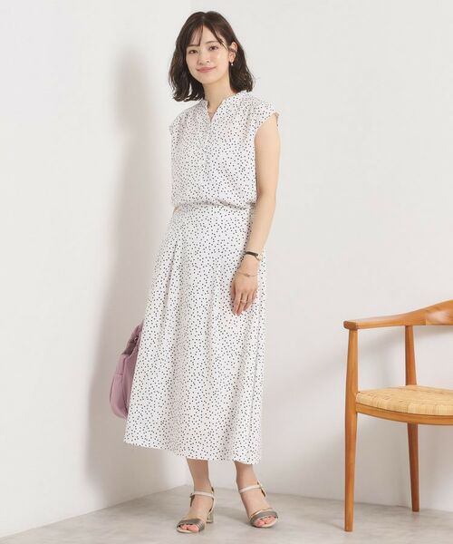 ITS'DEMO / イッツデモ ロング・マキシ丈スカート | 【UVカット／速乾／冷感／洗濯機OK／洗濯後しわになりにくい】麻調ストレッチタックスカート＜ラク服シリーズ＞ | 詳細7