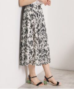 ITS'DEMO / イッツデモ スカート | 【手洗い可／後ろウエストゴム】ラメスト単色花柄スカート