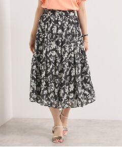 ITS'DEMO / イッツデモ スカート | 【手洗い可／後ろウエストゴム】ラメスト単色花柄スカート