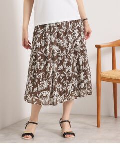 ITS'DEMO / イッツデモ スカート | 【手洗い可／後ろウエストゴム】ラメスト単色花柄スカート