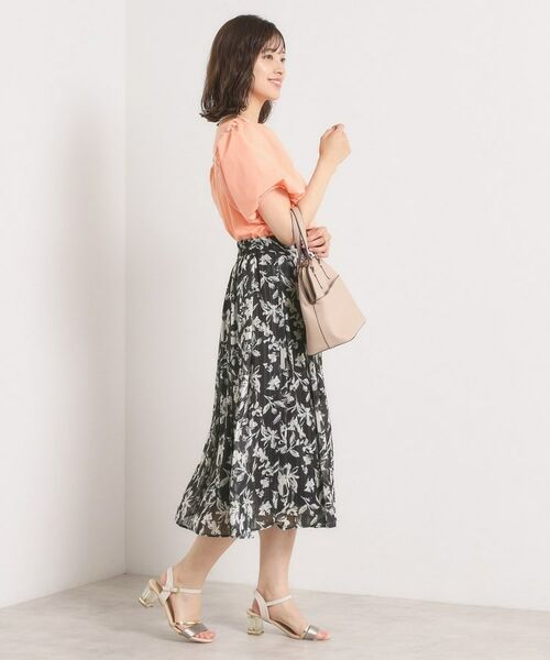 ITS'DEMO / イッツデモ スカート | 【手洗い可／後ろウエストゴム】ラメスト単色花柄スカート | 詳細11