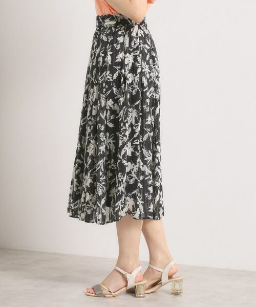 ITS'DEMO / イッツデモ スカート | 【手洗い可／後ろウエストゴム】ラメスト単色花柄スカート | 詳細14