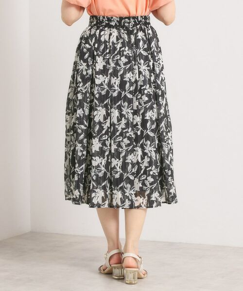 ITS'DEMO / イッツデモ スカート | 【手洗い可／後ろウエストゴム】ラメスト単色花柄スカート | 詳細15