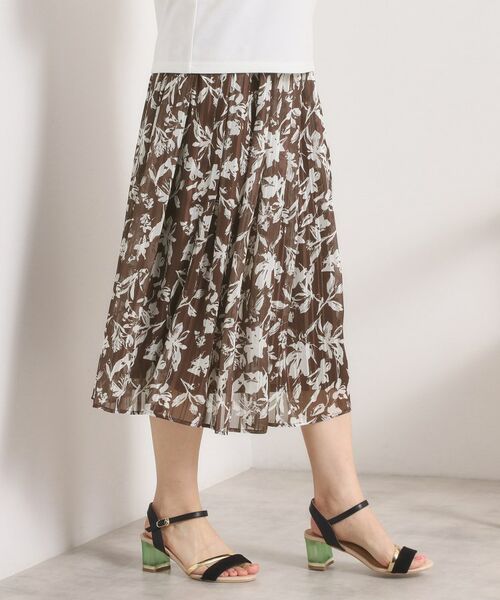 ITS'DEMO / イッツデモ スカート | 【手洗い可／後ろウエストゴム】ラメスト単色花柄スカート | 詳細5