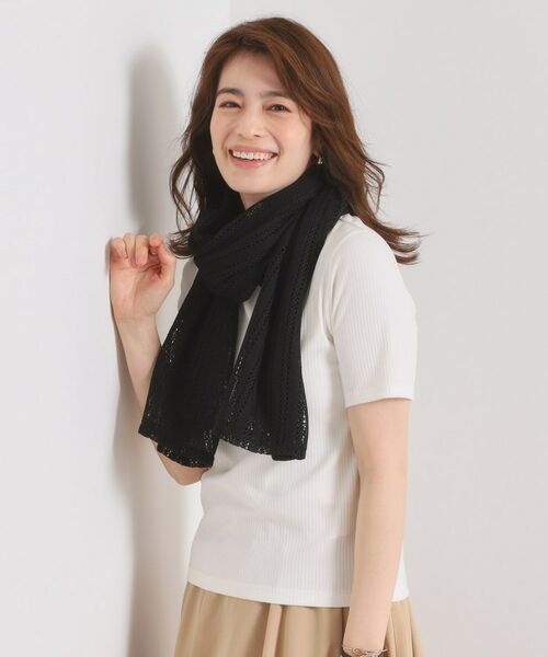 ITS'DEMO / イッツデモ マフラー・ショール・スヌード・ストール | 【寒暖差対策／手洗い可】透かしレース3WAYストール | 詳細5