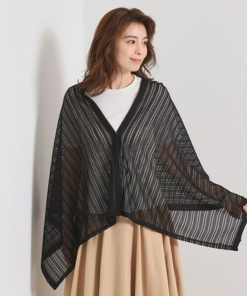 ITS'DEMO / イッツデモ マフラー・ショール・スヌード・ストール | 【寒暖差対策／手洗い可】透かしレース3WAYストール | 詳細7