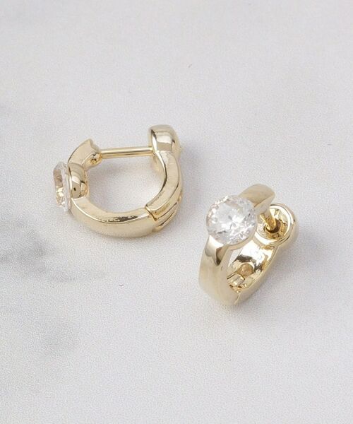 ITS'DEMO / イッツデモ ピアス・イヤリング | 一粒ストーンスムースタッチピアス | 詳細1