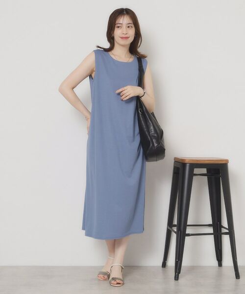 ITS'DEMO / イッツデモ ロング・マキシ丈ワンピース | 【接触冷感／洗濯機OK】カノコカットタックワンピース | 詳細14