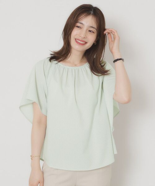 ITS'DEMO / イッツデモ シャツ・ブラウス | 【清涼感／手洗い可】サッカーストライプブラウス | 詳細1