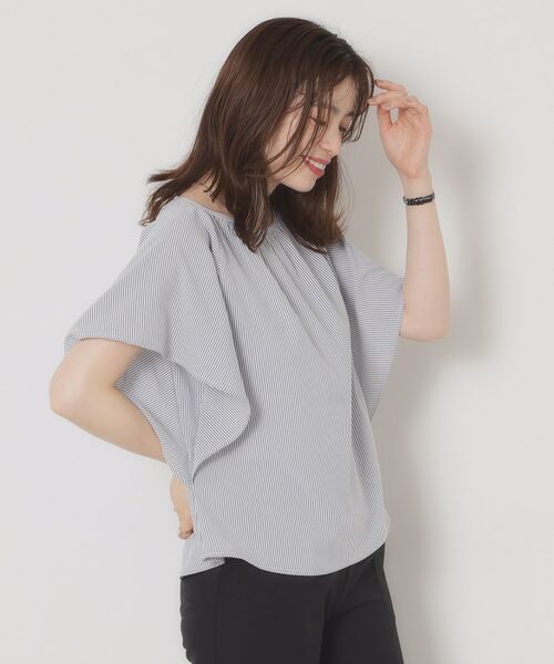 ITS'DEMO / イッツデモ シャツ・ブラウス | 【清涼感／手洗い可】サッカーストライプブラウス | 詳細13