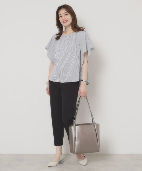 ITS'DEMO / イッツデモ シャツ・ブラウス | 【清涼感／手洗い可】サッカーストライプブラウス | 詳細14