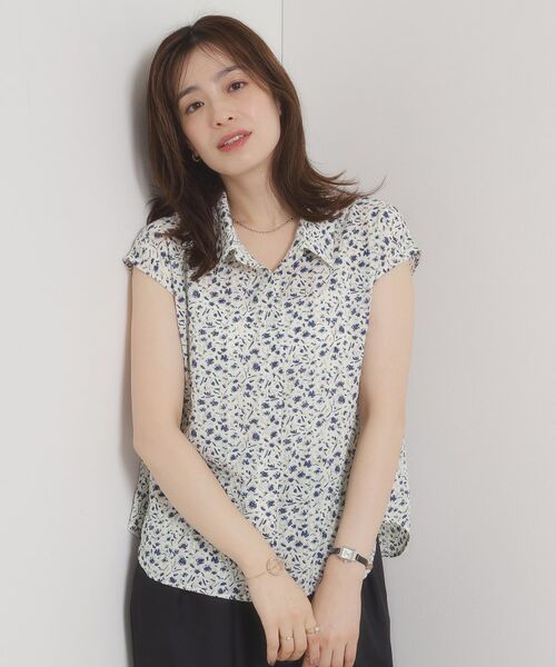ITS'DEMO / イッツデモ シャツ・ブラウス | 【洗濯機OK】シャーリング小花ブラウス | 詳細13