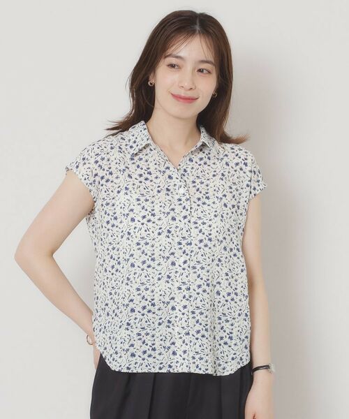 ITS'DEMO / イッツデモ シャツ・ブラウス | 【洗濯機OK】シャーリング小花ブラウス | 詳細17