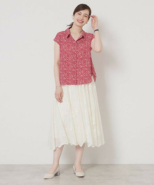 ITS'DEMO / イッツデモ シャツ・ブラウス | 【洗濯機OK】シャーリング小花ブラウス | 詳細3