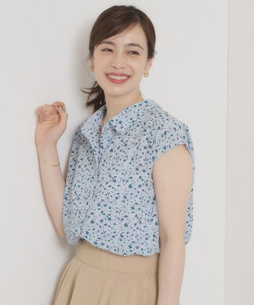 ITS'DEMO / イッツデモ シャツ・ブラウス | 【洗濯機OK】シャーリング小花ブラウス | 詳細5