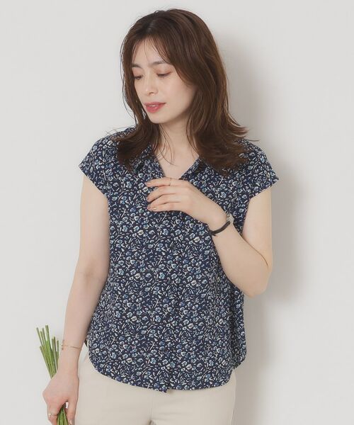 ITS'DEMO / イッツデモ シャツ・ブラウス | 【洗濯機OK】シャーリング小花ブラウス | 詳細9