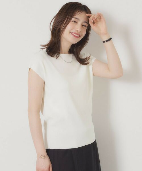 ITS'DEMO / イッツデモ ニット・セーター | 【接触冷感／手洗い可】フレンチスリーブニット | 詳細1