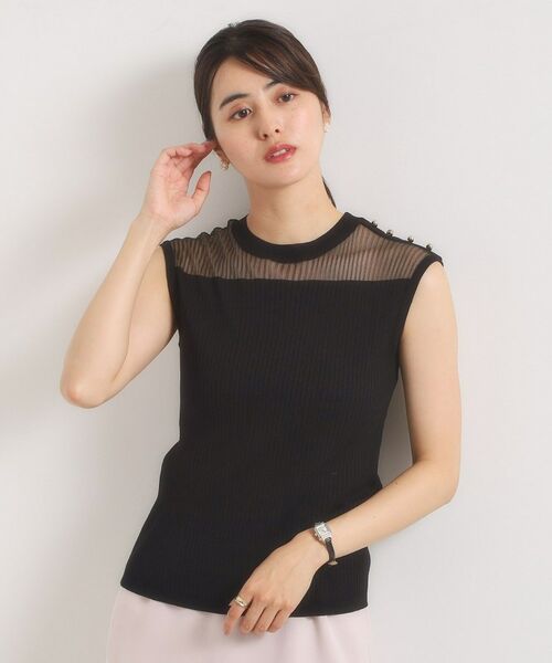 ITS'DEMO / イッツデモ ニット・セーター | 【手洗い可】シアー切替ニット | 詳細1