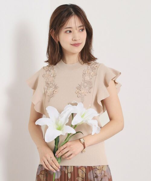 ITS'DEMO / イッツデモ ニット・セーター | 【手洗い可】花レースフリル袖ニット | 詳細10