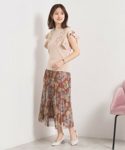 ITS'DEMO / イッツデモ ニット・セーター | 【手洗い可】花レースフリル袖ニット | 詳細11