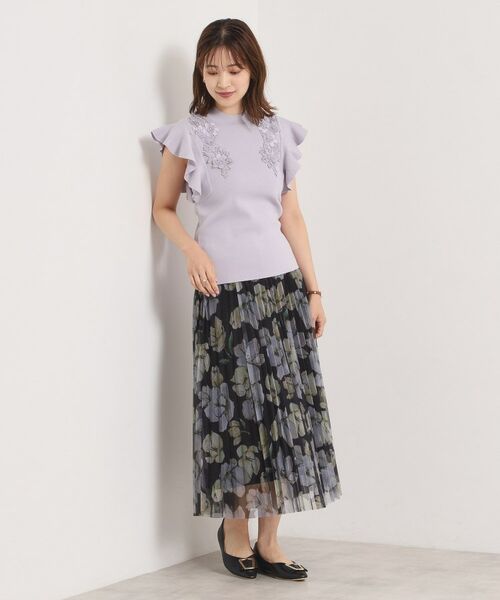 ITS'DEMO / イッツデモ ニット・セーター | 【手洗い可】花レースフリル袖ニット | 詳細15