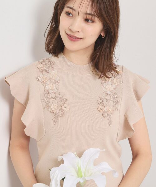 ITS'DEMO / イッツデモ ニット・セーター | 【手洗い可】花レースフリル袖ニット | 詳細9