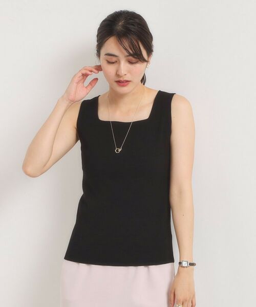 ITS'DEMO / イッツデモ キャミソール・チューブトップ | 【手洗い可】ニットスクエアタンク | 詳細1