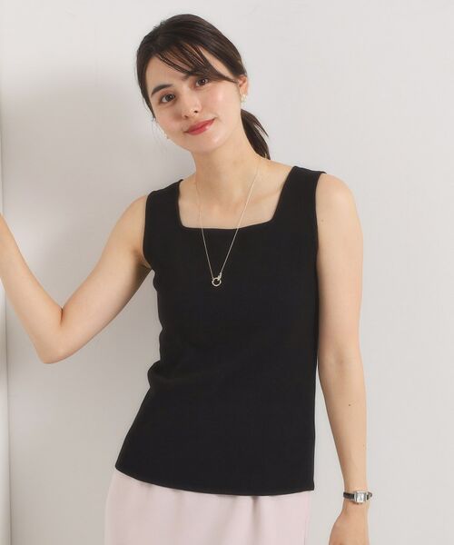 ITS'DEMO / イッツデモ キャミソール・チューブトップ | 【手洗い可】ニットスクエアタンク | 詳細2