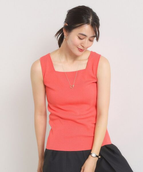 ITS'DEMO / イッツデモ キャミソール・チューブトップ | 【手洗い可】ニットスクエアタンク | 詳細6