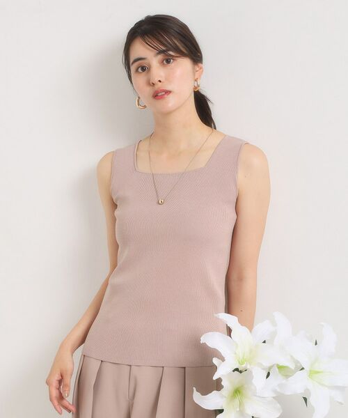 ITS'DEMO / イッツデモ キャミソール・チューブトップ | 【手洗い可】ニットスクエアタンク | 詳細9