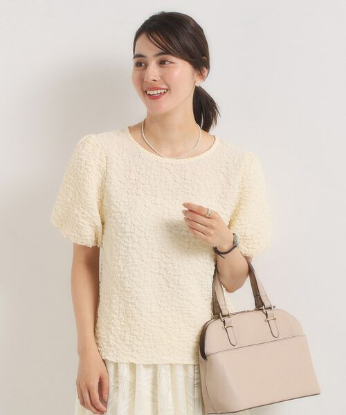 ITS'DEMO / イッツデモ カットソー | 【手洗い可】ふくれジャカードプルオーバー | 詳細1