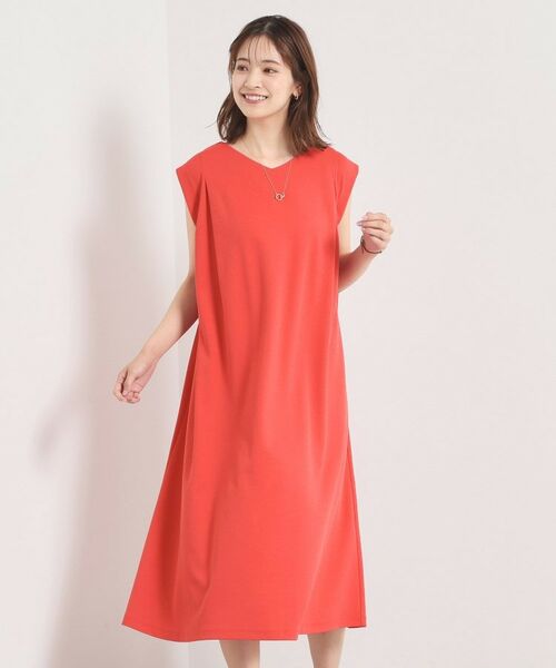 ITS'DEMO / イッツデモ ミニ丈・ひざ丈ワンピース | 【冷感／吸水速乾／透け防止／洗濯機OK】カットジョーゼットタックワンピース | 詳細11