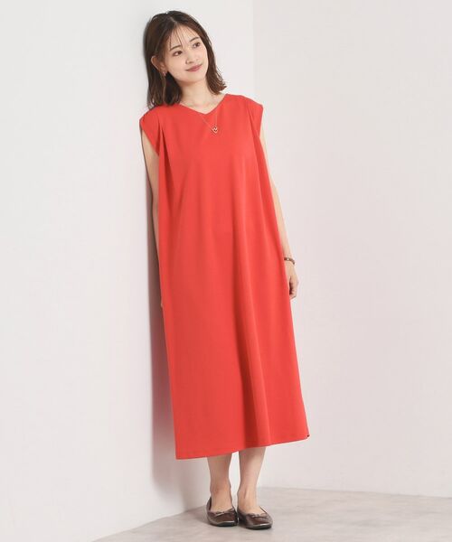 ITS'DEMO / イッツデモ ミニ丈・ひざ丈ワンピース | 【冷感／吸水速乾／透け防止／洗濯機OK】カットジョーゼットタックワンピース | 詳細13