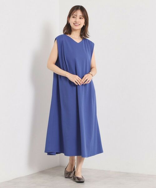 ITS'DEMO / イッツデモ ミニ丈・ひざ丈ワンピース | 【冷感／吸水速乾／透け防止／洗濯機OK】カットジョーゼットタックワンピース | 詳細16