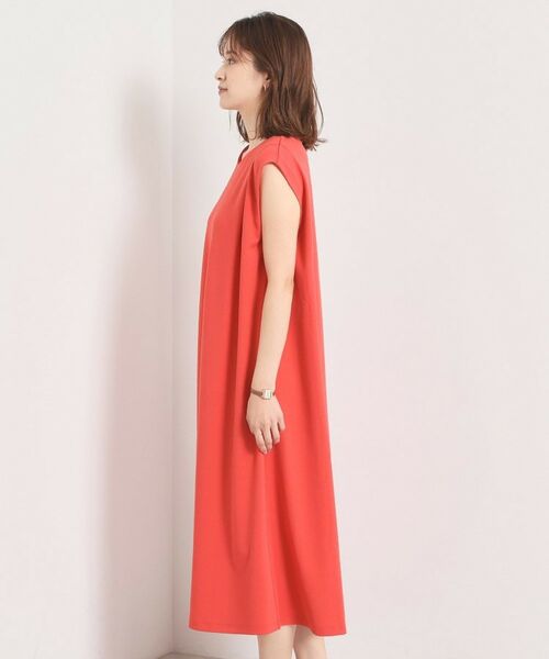 ITS'DEMO / イッツデモ ミニ丈・ひざ丈ワンピース | 【冷感／吸水速乾／透け防止／洗濯機OK】カットジョーゼットタックワンピース | 詳細20