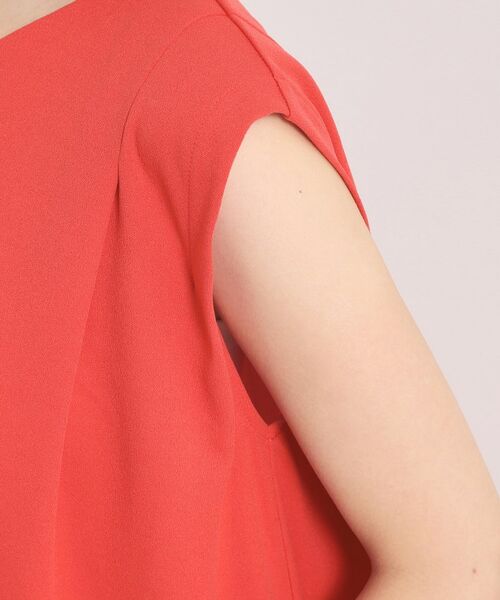 ITS'DEMO / イッツデモ ミニ丈・ひざ丈ワンピース | 【冷感／吸水速乾／透け防止／洗濯機OK】カットジョーゼットタックワンピース | 詳細24