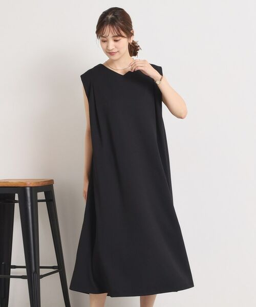 ITS'DEMO / イッツデモ ミニ丈・ひざ丈ワンピース | 【冷感／吸水速乾／透け防止／洗濯機OK】カットジョーゼットタックワンピース | 詳細3