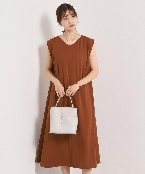 ITS'DEMO / イッツデモ ミニ丈・ひざ丈ワンピース | 【冷感／吸水速乾／透け防止／洗濯機OK】カットジョーゼットタックワンピース | 詳細7