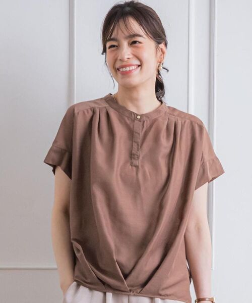 ITS'DEMO / イッツデモ シャツ・ブラウス | 【手洗い可】シアー裾タックブラウス | 詳細1