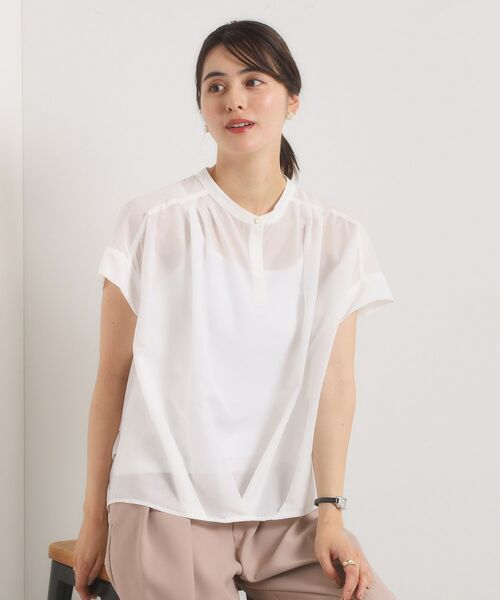 ITS'DEMO / イッツデモ シャツ・ブラウス | 【手洗い可】シアー裾タックブラウス | 詳細4