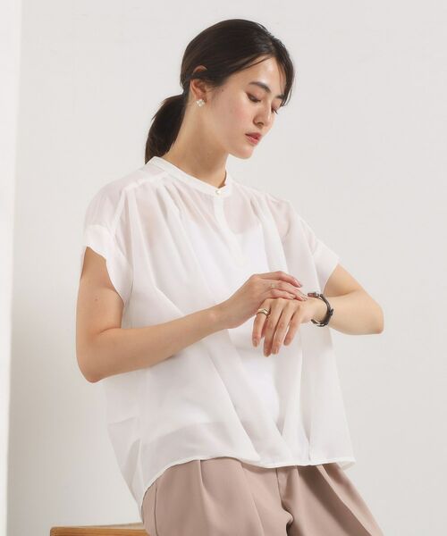 ITS'DEMO / イッツデモ シャツ・ブラウス | 【手洗い可】シアー裾タックブラウス | 詳細5