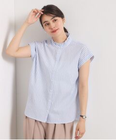 ITS'DEMO / イッツデモ シャツ・ブラウス | 【手洗い可】スタンドフリルストライプブラウス