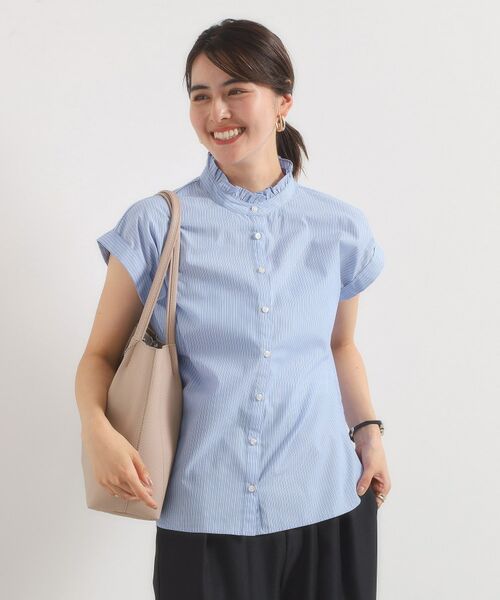 ITS'DEMO / イッツデモ シャツ・ブラウス | 【手洗い可】スタンドフリルストライプブラウス | 詳細16