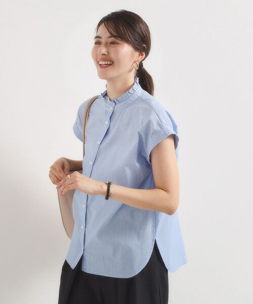 ITS'DEMO / イッツデモ シャツ・ブラウス | 【手洗い可】スタンドフリルストライプブラウス | 詳細17