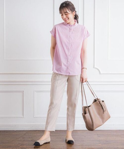 ITS'DEMO / イッツデモ シャツ・ブラウス | 【手洗い可】スタンドフリルストライプブラウス | 詳細2