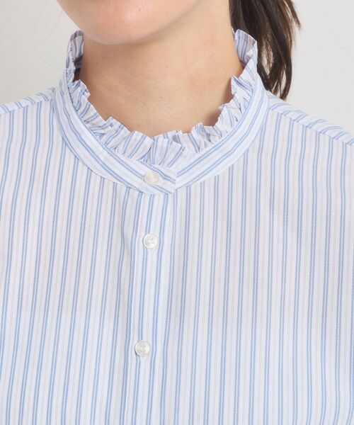 ITS'DEMO / イッツデモ シャツ・ブラウス | 【手洗い可】スタンドフリルストライプブラウス | 詳細23