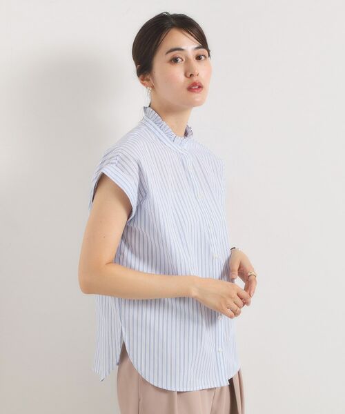 ITS'DEMO / イッツデモ シャツ・ブラウス | 【手洗い可】スタンドフリルストライプブラウス | 詳細5