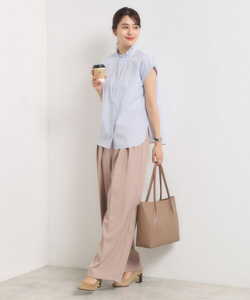 ITS'DEMO / イッツデモ シャツ・ブラウス | 【手洗い可】スタンドフリルストライプブラウス | 詳細6