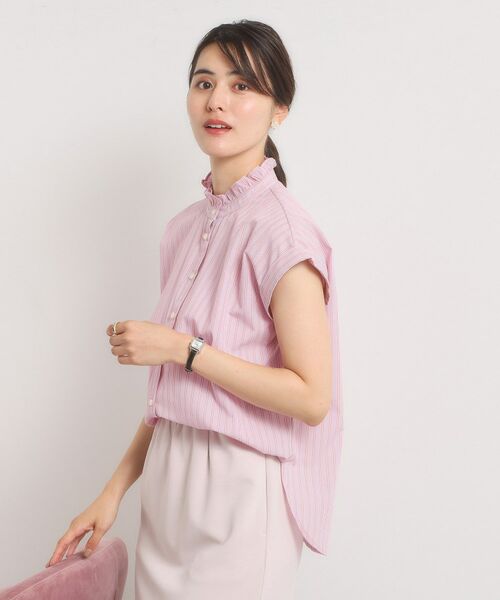 ITS'DEMO / イッツデモ シャツ・ブラウス | 【手洗い可】スタンドフリルストライプブラウス | 詳細9